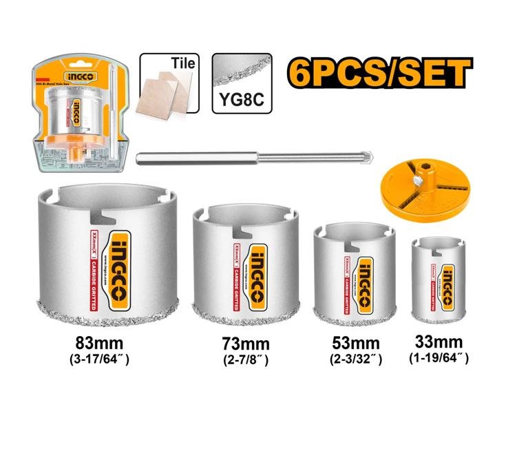 INGCO SET SIERRA COPA CERAMICA 6PCS HSB4061