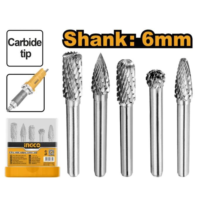 INGCO JUEGO FRESA DE TUNGSTENO 5PCS HRRC0051